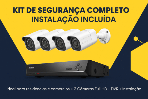 Kit de videovigilância IP (NVR 8CH) c/ 4 câmaras WiFi Bullet 4Mpx p/ exterior (sem disco) - Ezviz H3c 2K⁺ NVR Kit